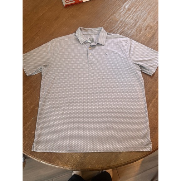 Callaway Other - Callaway Opti-Dri Golf Polo Mens XL Light Blue White Geometric Print Performance